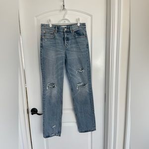 Zara light blue distressed jeans